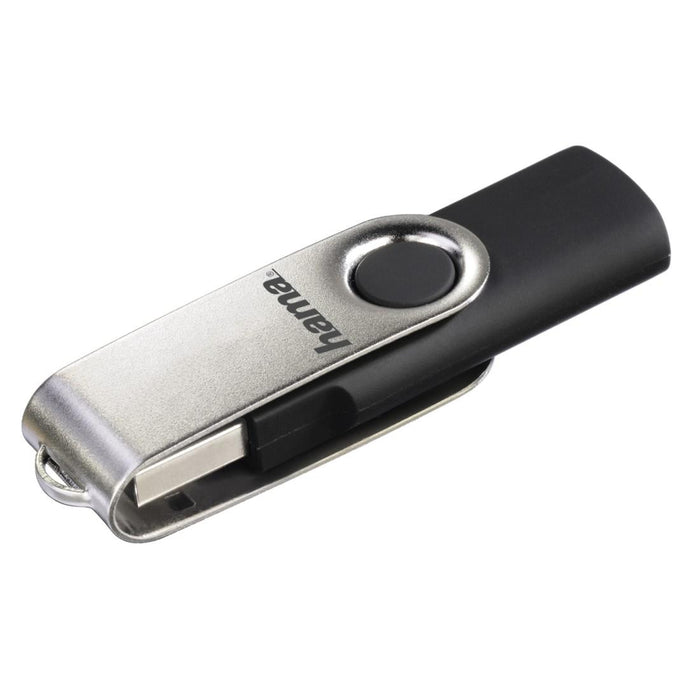 USB flash drive HAMA Rotate, 128GB, 10 MB/s, Black