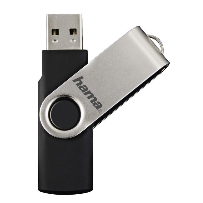 USB flash drive HAMA Rotate, 128GB, 10 MB/s, Black