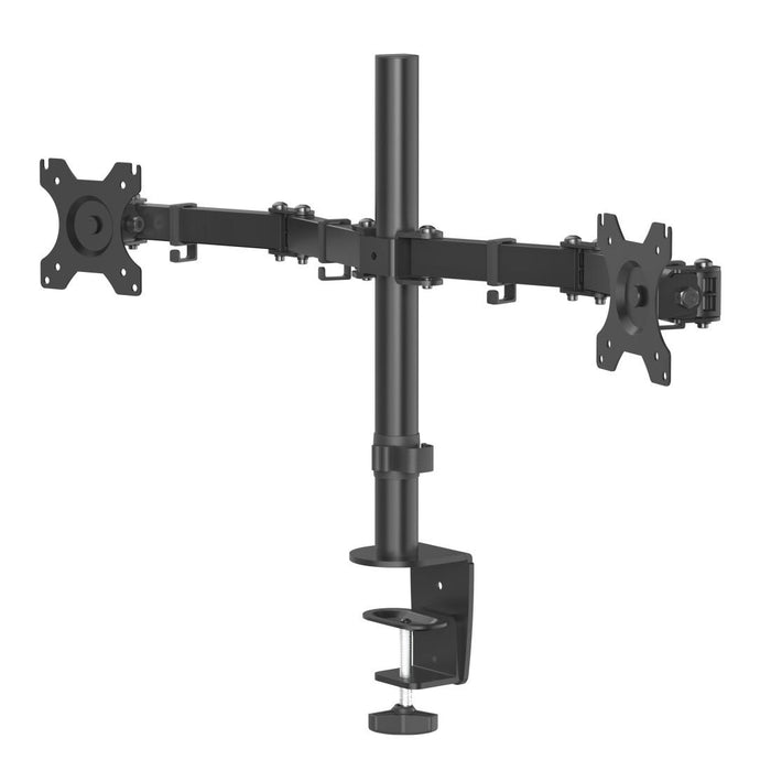 HAMA Desk Monitor Stand for 2 Monitors Adjustable, 13" - 32", 8 kg, Swivel/Tilt, Black