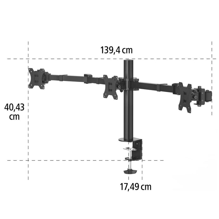 HAMA monitor stand, 3 monitors, 13" - 27", 118495