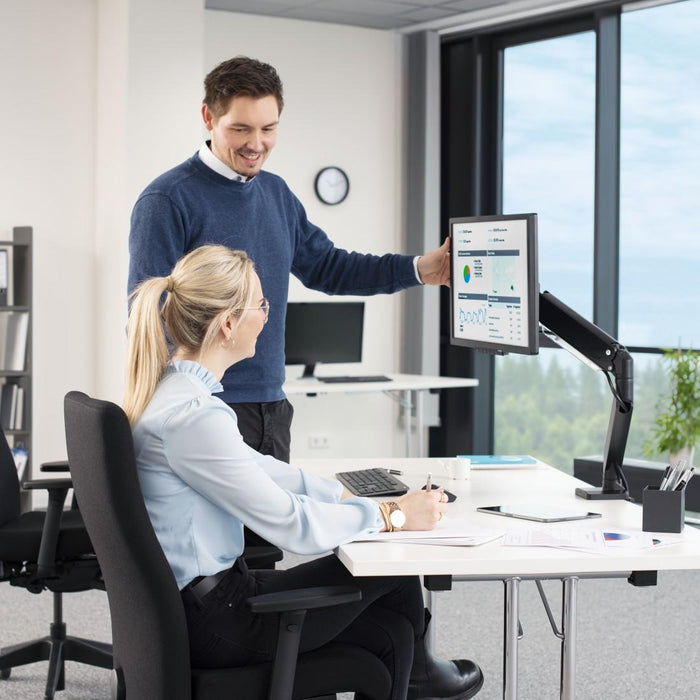 HAMA Desk Monitor Stand, Adjustable, Shock Absorber, 13" - 35", 15 kg, Black