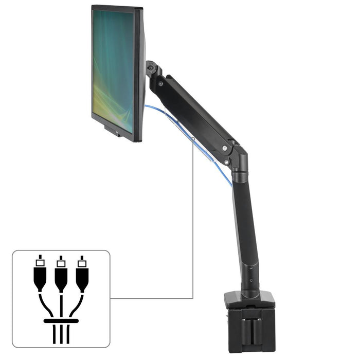 HAMA Desk Monitor Stand, Adjustable, Shock Absorber, 13" - 35", 15 kg, Black