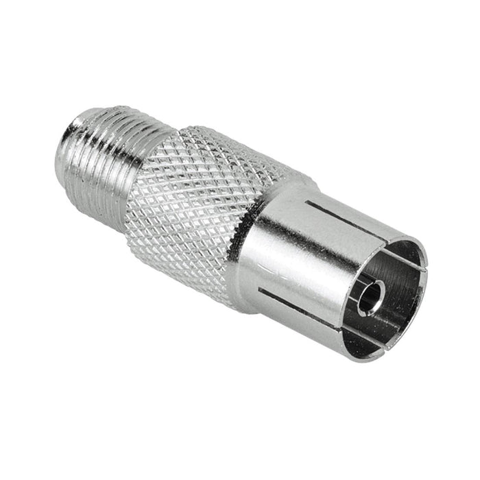 Antenna connector HAMA 122488, F female - Coaxial female, Metal housing
