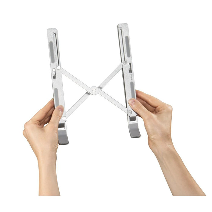 HAMA "Aluminium" laptop stand, folding, tilting, up to 39 cm (15.4"), silver