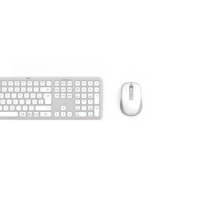 HAMA WKM-550 Wireless Keyboard and Mouse Set, White, 173066