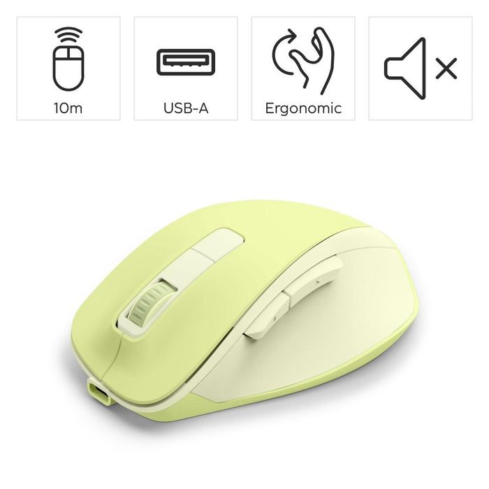 HAMA Wireless optical mouse WM-500 Recharge, green, 6 buttons, 800/1200/1600 dpi, silent