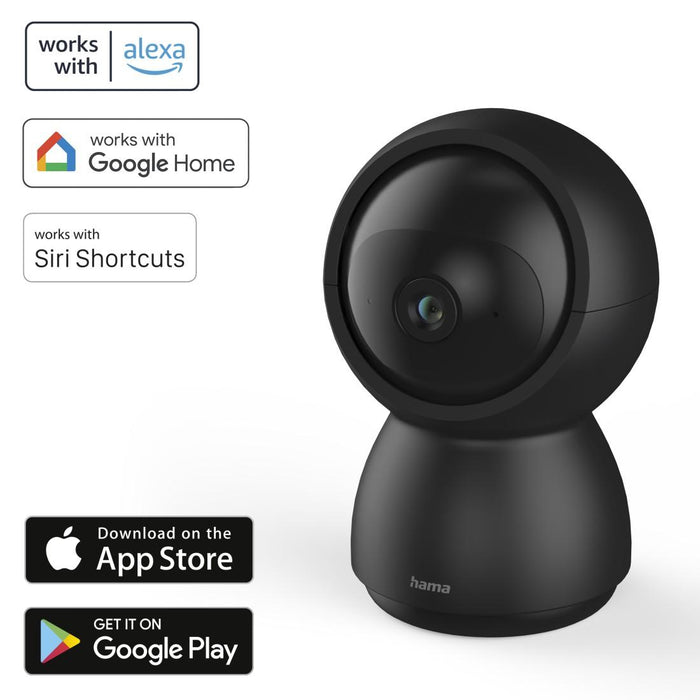 HAMA WiFi Camera 1080p Indoor Rotatable Motion Sensor Black