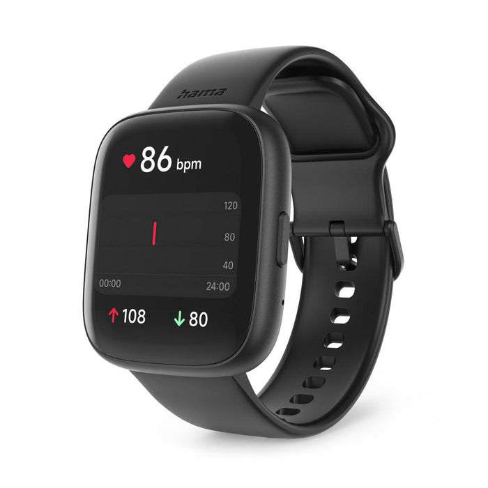 HAMA Smartwatch "4000", call function, sleep analysis, waterproof, 46 mm, black
