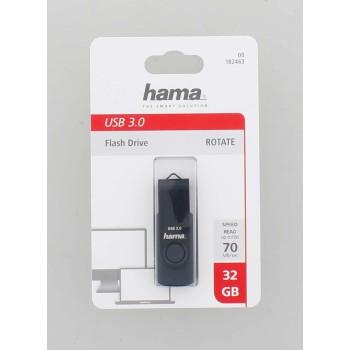 USB memory stick HAMA Rotate, 32GB, UBS 3.0 70 MB/s, Petrol blue