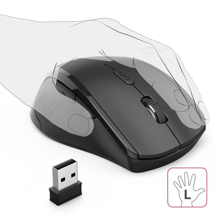 Riano Wireless Optical Mouse, Left Handed, HAMA 182645