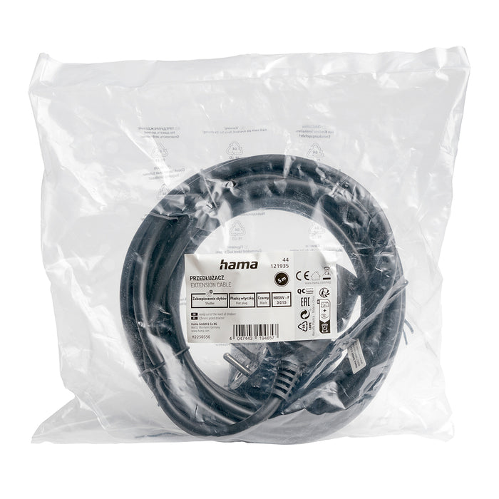 Hama Standard 5m Extension Cord - Black