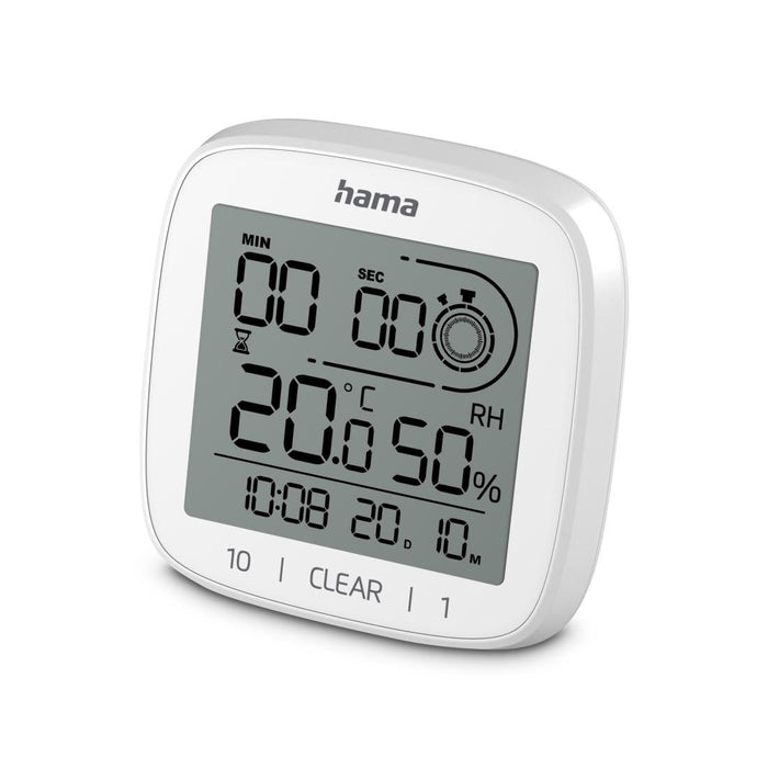 HAMA Digital bathroom clock "Cyprus", with suction cup for hanging, white
