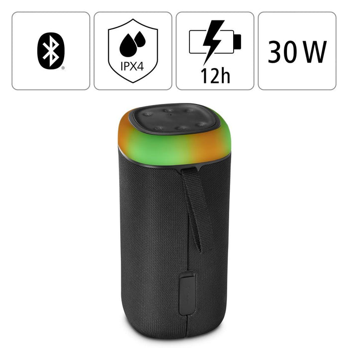 Bluetooth speaker HAMA Shine 2.0, 30W, LED, Water protection, Black, 188228