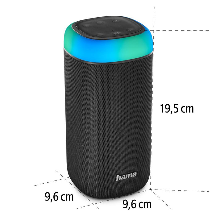 Bluetooth speaker HAMA Shine 2.0, 30W, LED, Water protection, Black, 188228