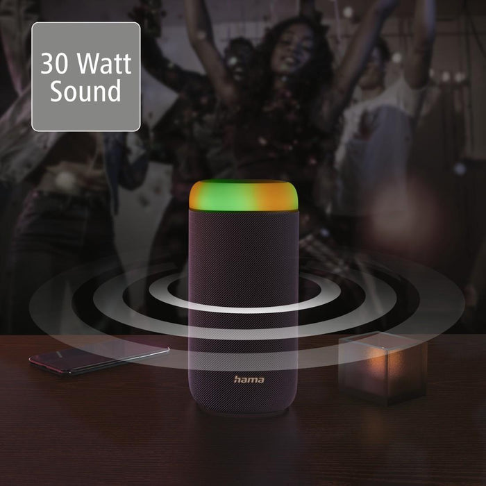 Bluetooth speaker HAMA Shine 2.0, 30W, LED, Water protection, Black, 188228