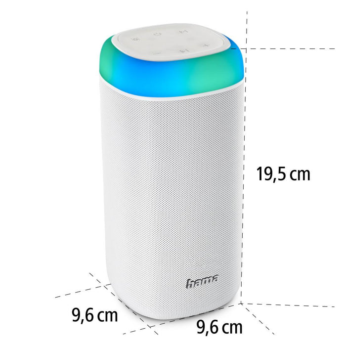 Bluetooth mobile speaker HAMA Shine 2.0, 30W, LED, Water protection, White, 188229