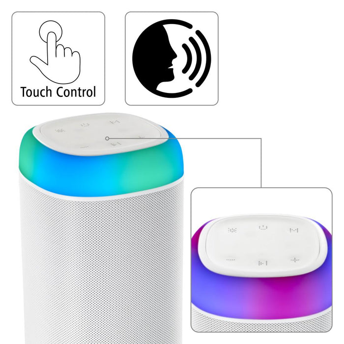 Bluetooth mobile speaker HAMA Shine 2.0, 30W, LED, Water protection, White, 188229