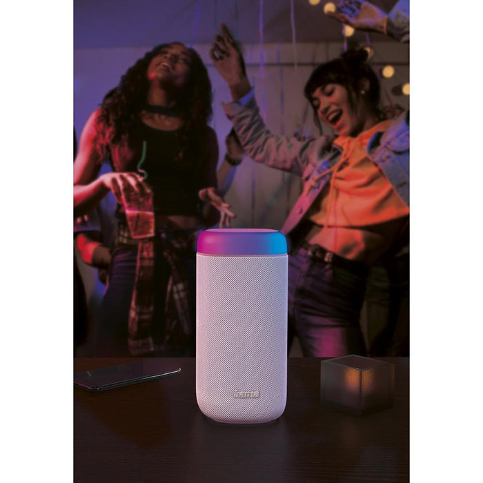 Bluetooth mobile speaker HAMA Shine 2.0, 30W, LED, Water protection, White, 188229