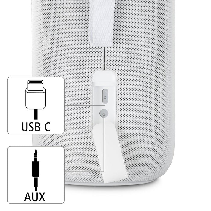 Bluetooth mobile speaker HAMA Shine 2.0, 30W, LED, Water protection, White, 188229