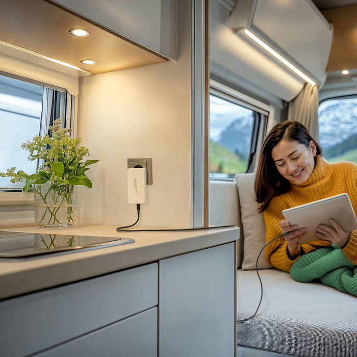 Hama GaN Charger 65W 2x USB-C 1x USB-A Foldable - White