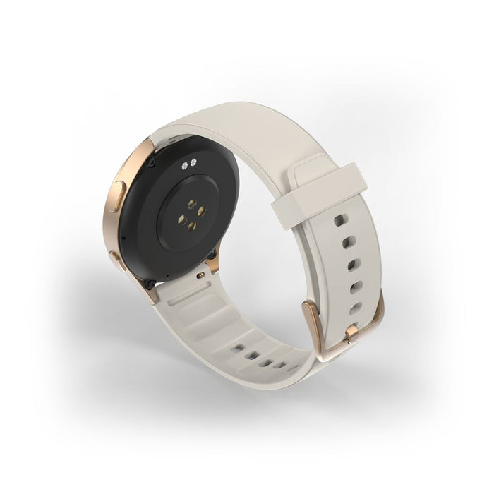 Hama 8900 GPS AMOLED Smartwatch 1.32" with Beige Silicone Strap - Gold