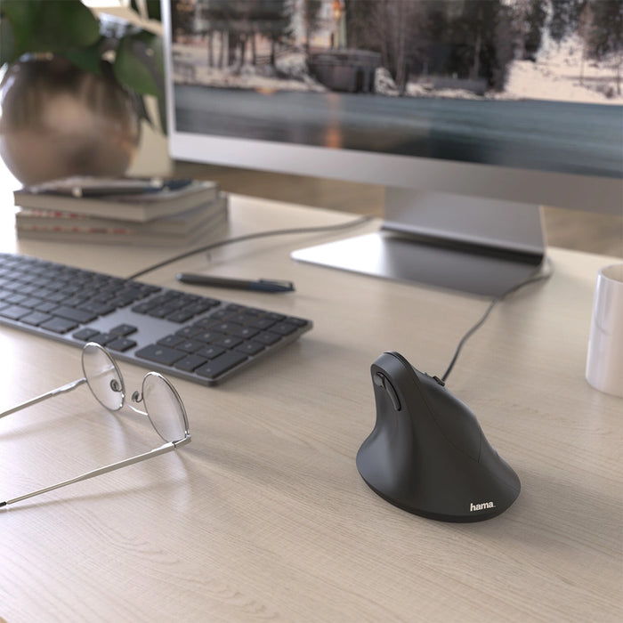 Hama EMC-500 Wired Mouse Ergonomic, Vertical - Black