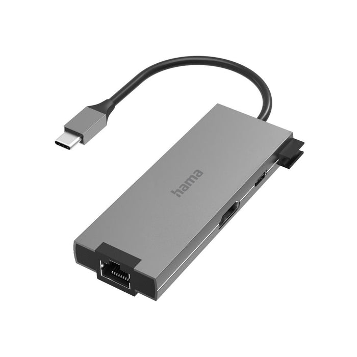 USB-C hub, 5-port, 2 x USB-A, 1 x USB-C, 1 x HDMI, 1x LAN, Gray