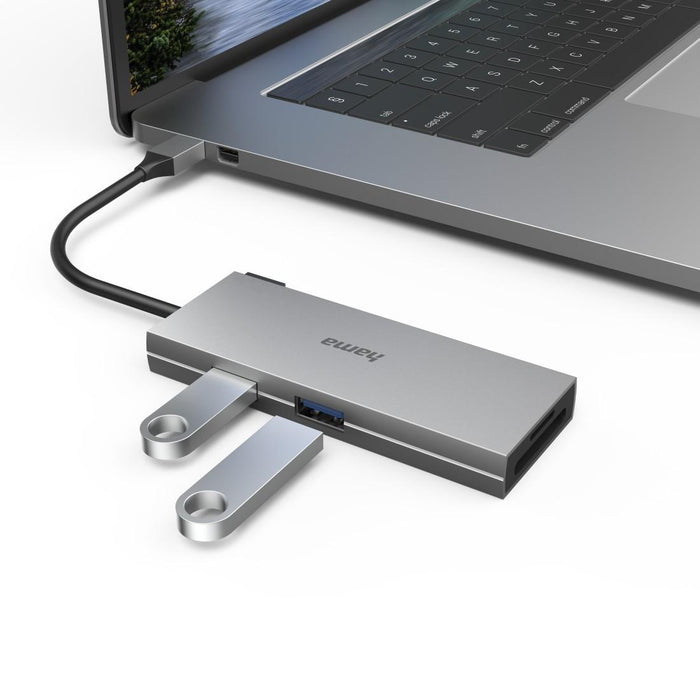 6-port hub USB-C, 2 x USB-A, USB-C, HDMI, SD, microSD
