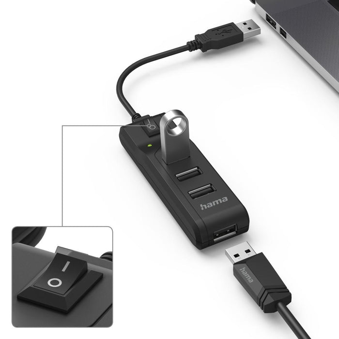 USB hub, 4 ports, HAMA-200118