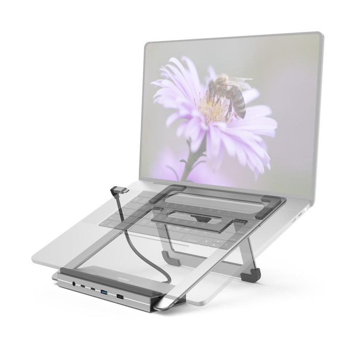 Hama "Connect2Office Stand" USB-C docking station, Laptop stand, 12 ports