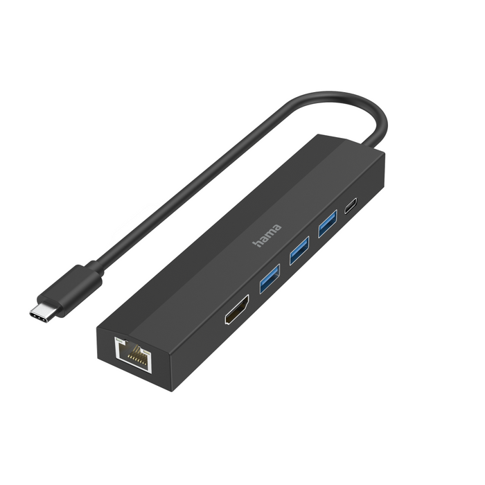 USB-C hub HAMA, multiport, 6 ports, 3 x USB-A, USB-C, HDMI, LAN/Ethernet