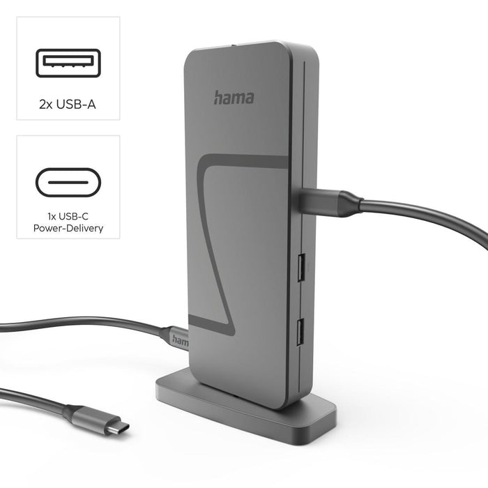 HAMA Docking station "Connect2Office Speed", USB4, USB-C, PD, 40 Gbit/s, 10 ports