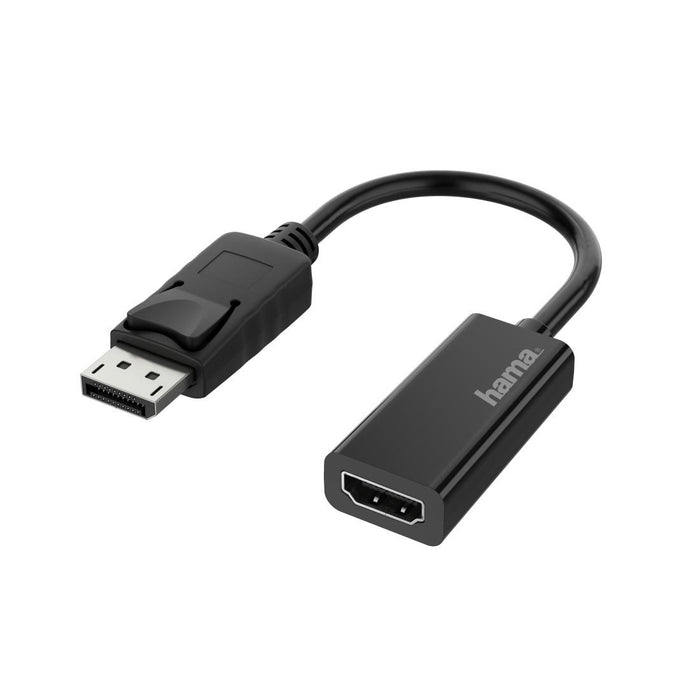 HAMA adapter, DisplayPort male - HDMI female, Ultra HD, 4K, Black