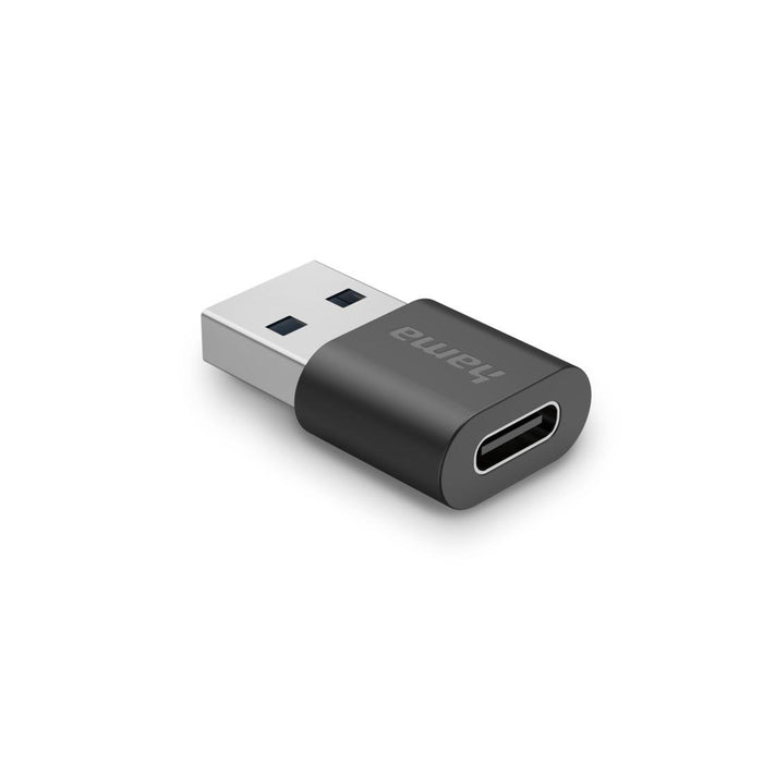 Adapter HAMA USB-A male - USB-C female, USB 3.2 Gen 2, 10 Gbit/s, Black
