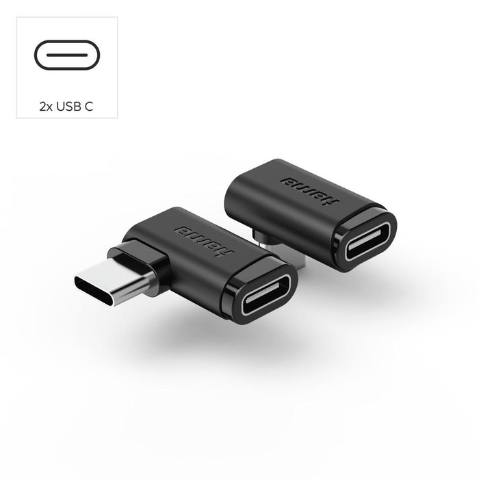 HAMA Adapter 90°C USB-C, USB 3.2 Gen2, 10 Gbit/s, 5 A, 240 W, set of 2
