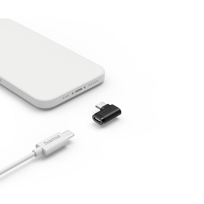 HAMA Adapter 90°C USB-C, USB 3.2 Gen2, 10 Gbit/s, 5 A, 240 W, set of 2