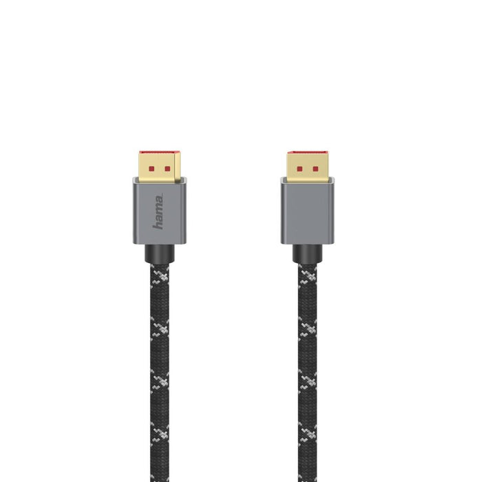 Cable HAMA DisplayPort male - DisplayPort male, 2 m, 8K Ultra HD, Aluminum, Gold plated connectors, Black