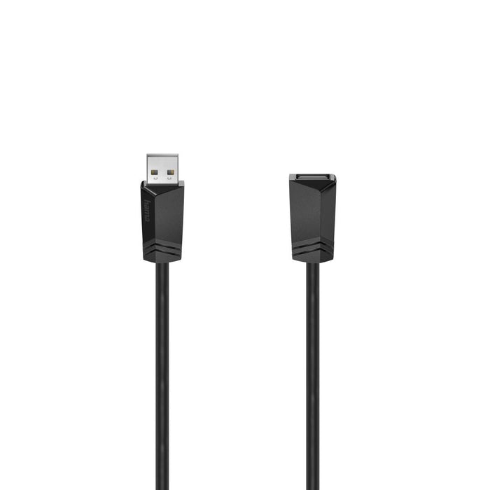 Extension cable HAMA, USB-A female - USB-A male, 1.5 m, 480 Mbit/s, Black, 0.75 m