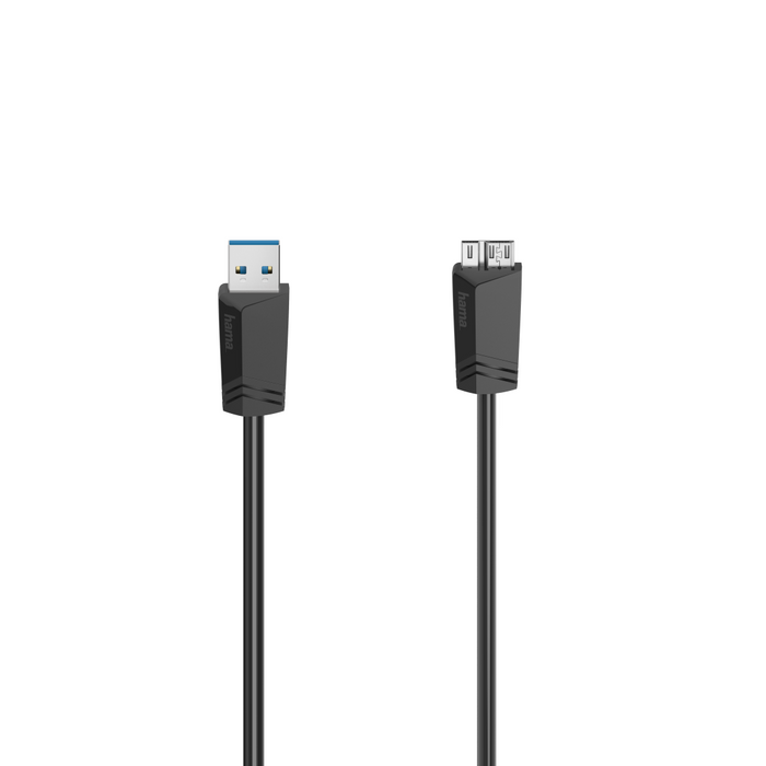 Cable HAMA, USB 3.0 A male - USB 3.0 Micro-B male, 1.5 m, 5Gbit/s, Black