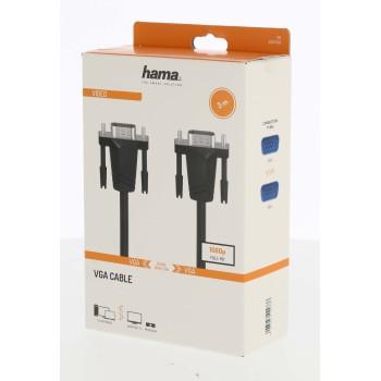 HAMA 200708 Monitor Cable, VGA Male - VGA Male, 3.0 m, Shielded, Black