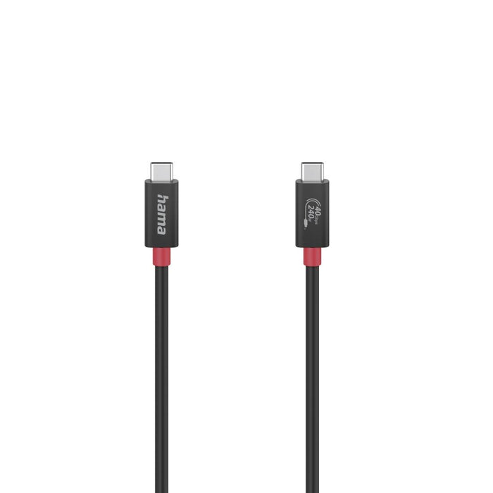 Cable HAMA E-Marker chip USB-C male - USB-C male, 40 Gbit/s, 5 A, 240 W, 1 m, Black