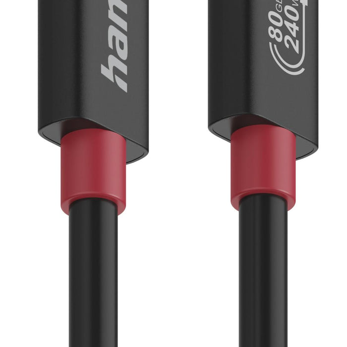 HAMA USB-C eMarker Cable, USB 4 Gen 4, 80 Gbit/s, 1 m, 5 A, 240 W, black