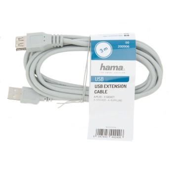 Extension cable HAMA, USB-A female - USB-A male, 3 m, Standard