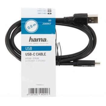 Cable HAMA USB-C male - USB 2.0 A male, 0.9 m., 480Mbit/s, bulk packaging