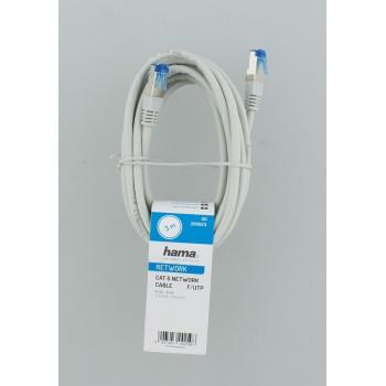 Network patch cable HAMA F/UTP, CAT 6, RJ-45 - RJ-45, 1Gbit/s, 3.0 m, Grey, Bulk