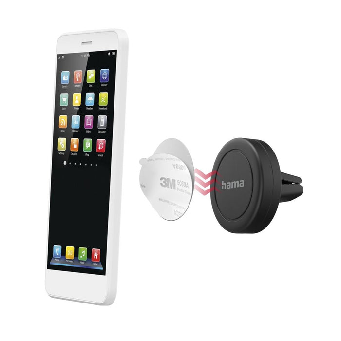 Hama Magnet Phone Holder, For Car, 360 Degree Rotation, Black