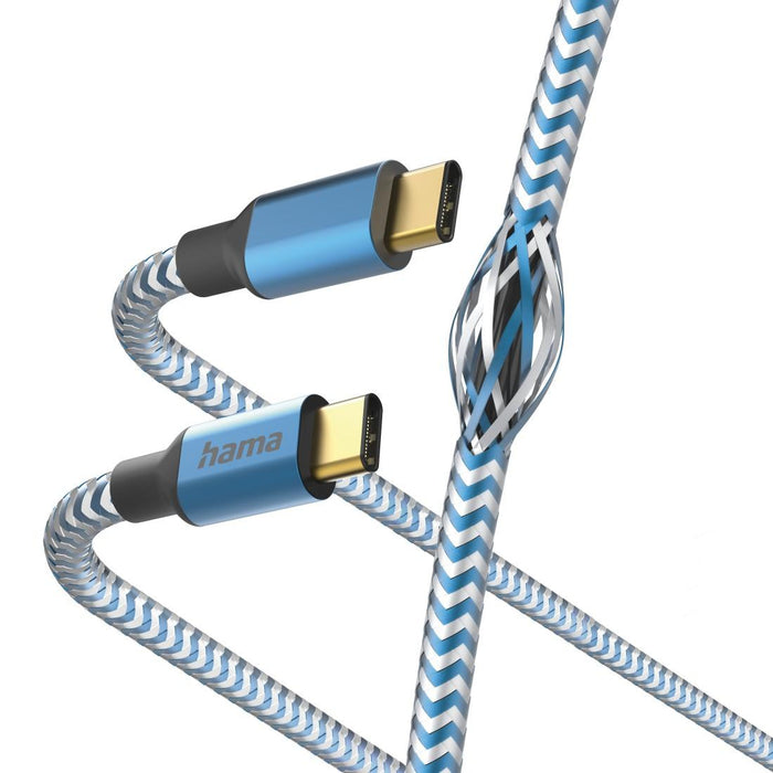 Cable "Relfective" USB-C male - USB-C male, 1.5m, 480Mb/s, blue