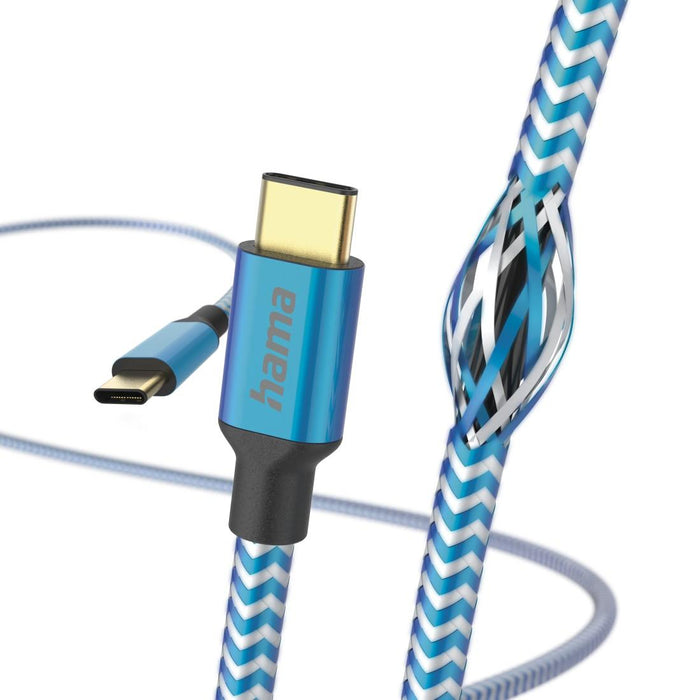 Cable "Relfective" USB-C male - USB-C male, 1.5m, 480Mb/s, blue