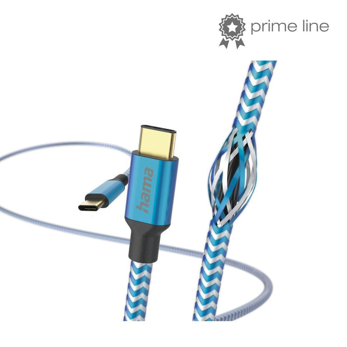 Cable "Relfective" USB-C male - USB-C male, 1.5m, 480Mb/s, blue
