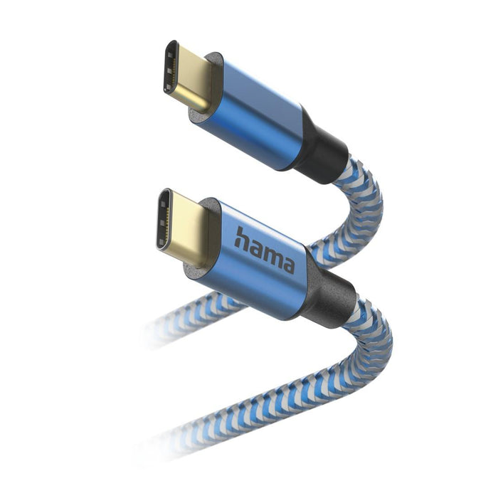 Cable "Relfective" USB-C male - USB-C male, 1.5m, 480Mb/s, blue